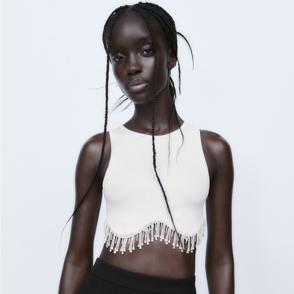 Zara Seamless Rhinestone Crop Top